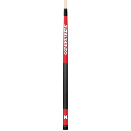 Nebraska Cornhuskers Custom Engraved Red Billiard Cue - White