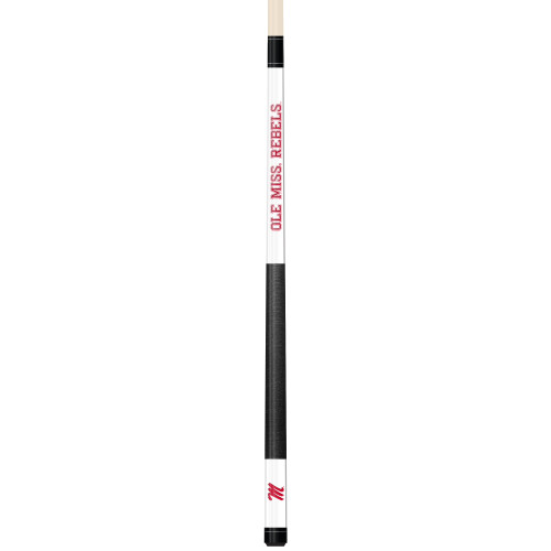 Ole Miss Rebels Custom Engraved White Billiard Cue - Red
