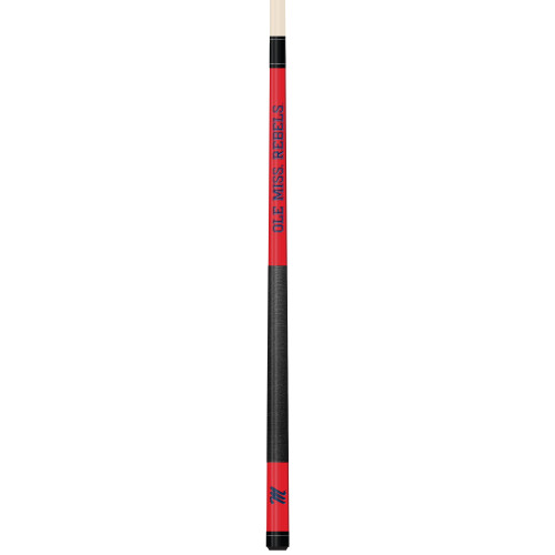 Ole Miss Rebels Custom Engraved Red Billiard Cue - Blue
