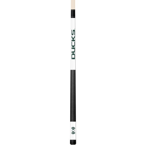 Oregon Ducks Custom Engraved White Billiard Cue - Green