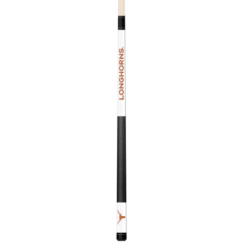 Texas Longhorns Custom Engraved White Billiard Cue - Orange