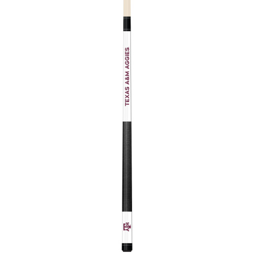 Texas A&M Aggies Custom Engraved White Billiard Cue - Maroon