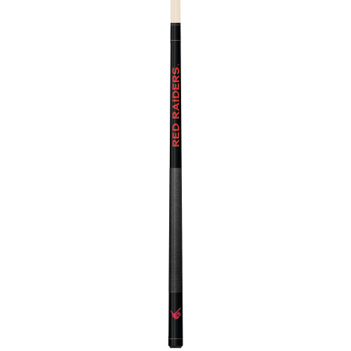Texas Tech Red Raiders Custom Engraved Black Billiard Cue - Red