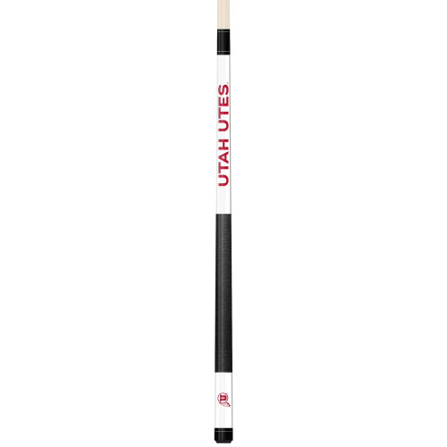 Utah Utes Custom Engraved White Billiard Cue - Red