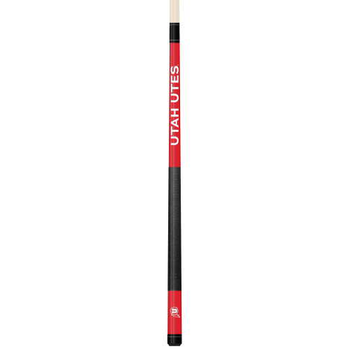 Utah Utes Custom Engraved Red Billiard Cue - White