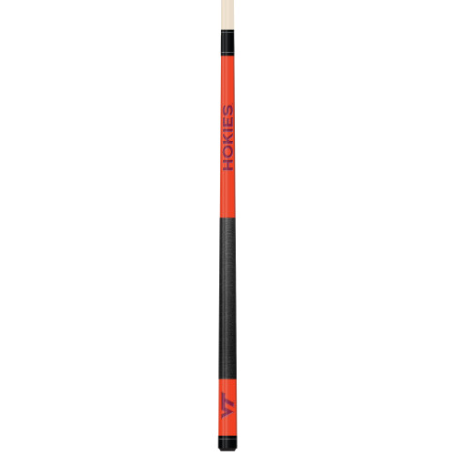 Virginia Tech Hokies Custom Engraved Orange Billiard Cue - Maroon