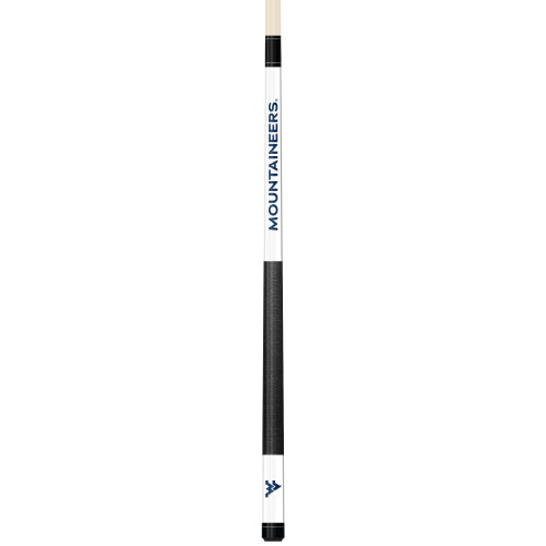 West Virginia Mountaineers Custom Engraved White Billiard Cue - Blue