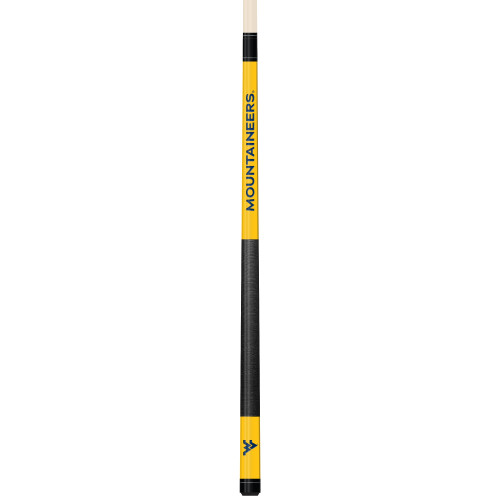 West Virginia Mountaineers Custom Engraved Blue Billiard Cue - Yellow