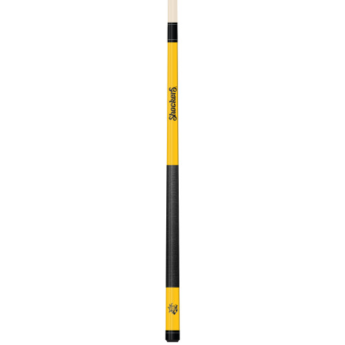 Wichita State Shockers Custom Engraved Yellow Billiard Cue - Black