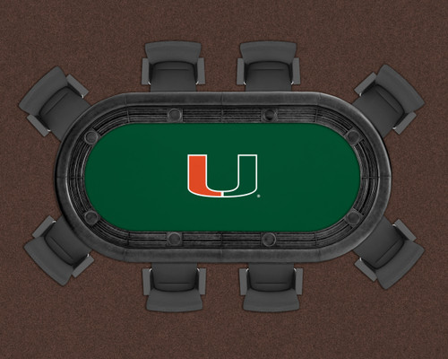 Miami Hurricanes 96" Texas Hold 'Em Game Table Felt