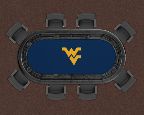 West Virginia Mountaineers 96" Texas Hold 'Em Game Table Felt