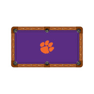 Clemson Tigers 7'/8' Recreational Billiard Table Felt - Orange Paw on Purple