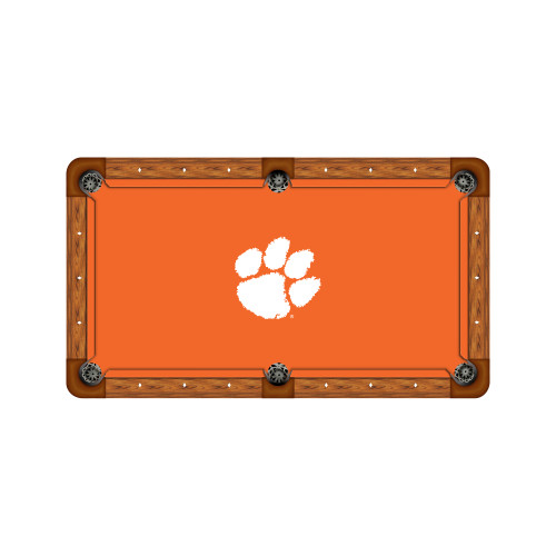 Clemson Tigers 7'/8' Recreational Billiard Table Felt - White Paw on Orange