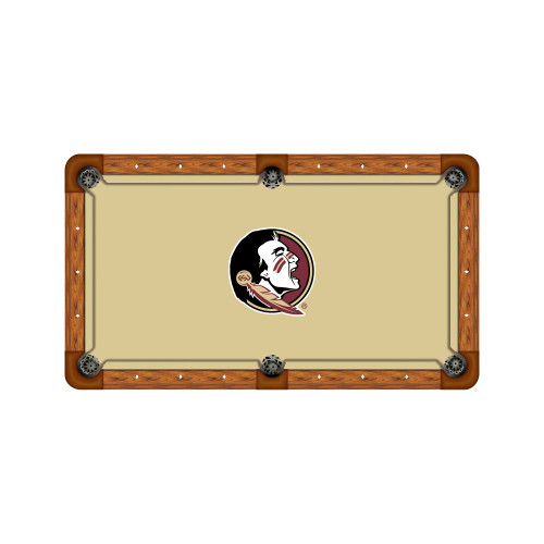 Florida State Seminoles 9' Recreational Billiard Table Felt - Mascot on Gold
