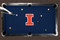 Illinois Fighting Illini 9' Recreational Billiard Table Felt - I Logo on Navy