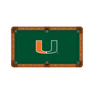 Miami Hurricanes 9' Recreational Billiard Table Felt - U Logo on Green