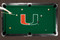 Miami Hurricanes 9' Recreational Billiard Table Felt - U Logo on Green