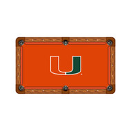 Miami Hurricanes 7'/8' Recreational Billiard Table Felt - U Logo on Orange