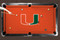 Miami Hurricanes 9' Recreational Billiard Table Felt - U Logo on Orange