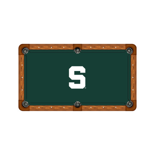 Michigan State Spartans 9' Recreational Billiard Table Felt - Block S