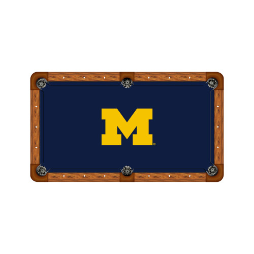 Michigan Wolverines 7'/8' Recreational Billiard Table Felt - M Logo on Navy