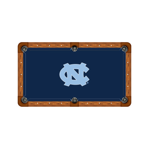North Carolina Tar Heels 9' Recreational Billiard Table Felt - Logo on Navy