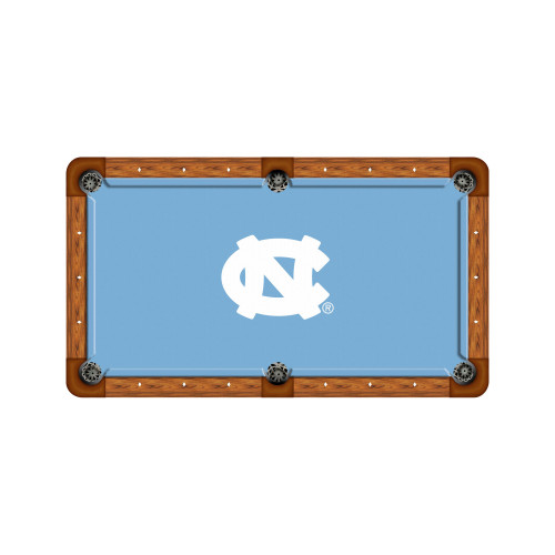North Carolina Tar Heels 9' Recreational Billiard Table Felt - Logo on Sky Blue
