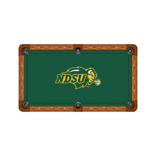 North Dakota State Bison 9' Recreational Billiard Table Felt - Logo on Green