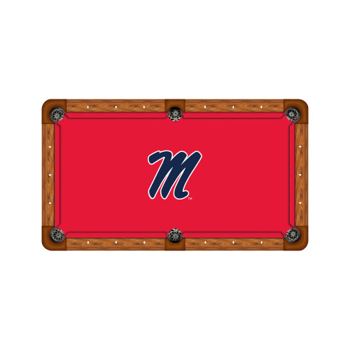 Ole Miss Rebels 7'/8' Recreational Billiard Table Felt - Script M Logo