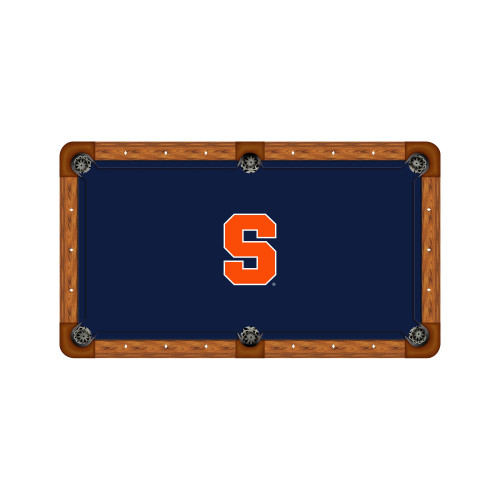 Syracuse Orange 7'/8' Recreational Billiard Table Felt - Block S on Navy