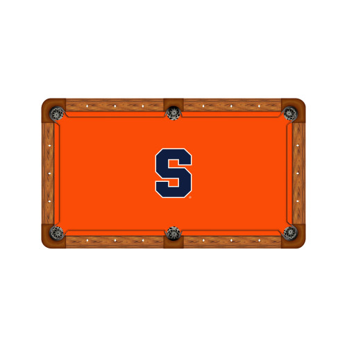 Syracuse Orange 7'/8' Recreational Billiard Table Felt - Block S on Orange