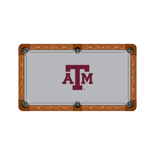 Texas A&M Aggies 9' Recreational Billiard Table Felt - Logo on Gray