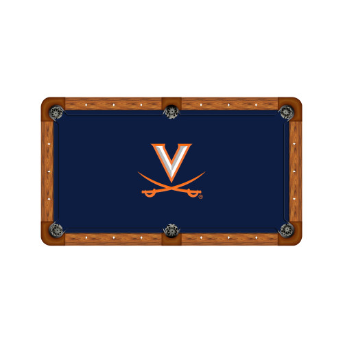 Virginia Cavaliers 7'/8' Recreational Billiard Table Felt - Logo on Navy