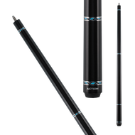 Action Pool Cues VAL26 Black w/ Blue & Silver Rings