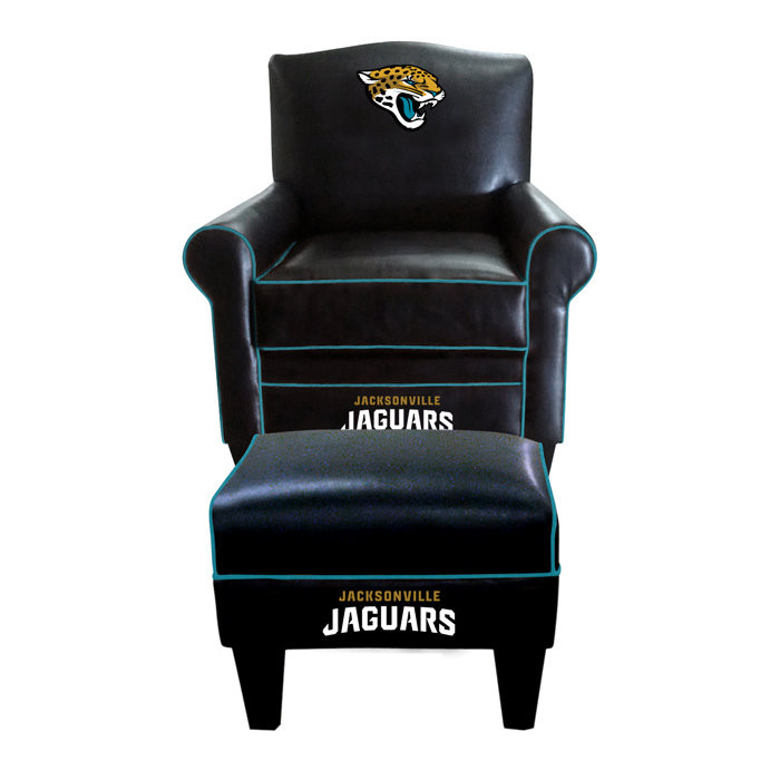 Jaguars Black Game Time Chair And Ottoman