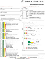 Toyota Quality Vehicle Inspection Forms