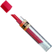 Pentel Colour Lead Refills, Red, 12 Leads Per Tube, HB Grade, 0.5mm