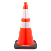 28" Orange Safety Cone w/ Reflective Tape and Reinforced Black Base