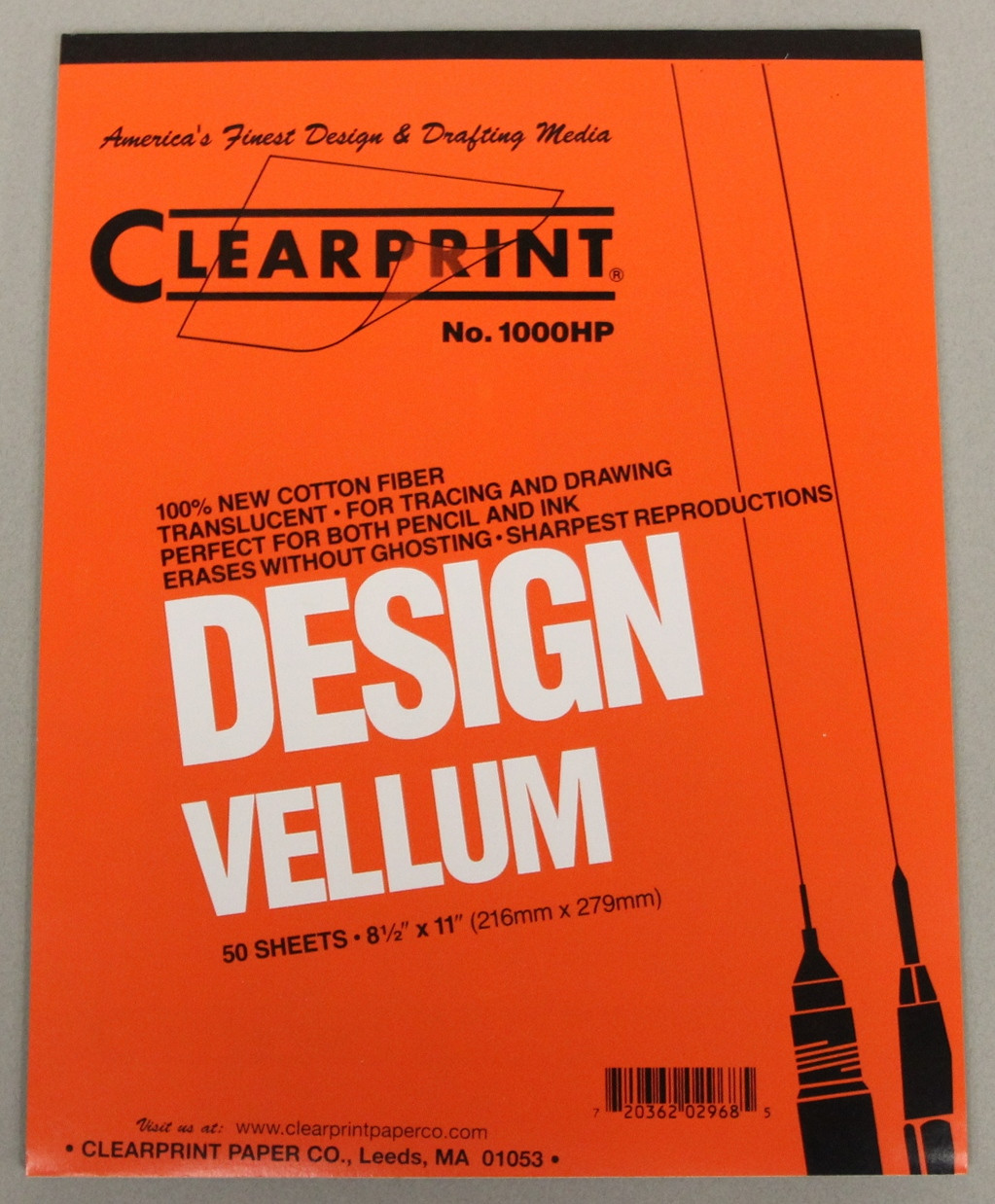 Clearprint No. 1000HP Design Vellum Paper - 50 Sheets - 8.5x11 (216x279mm)  - Kara Company, Inc.