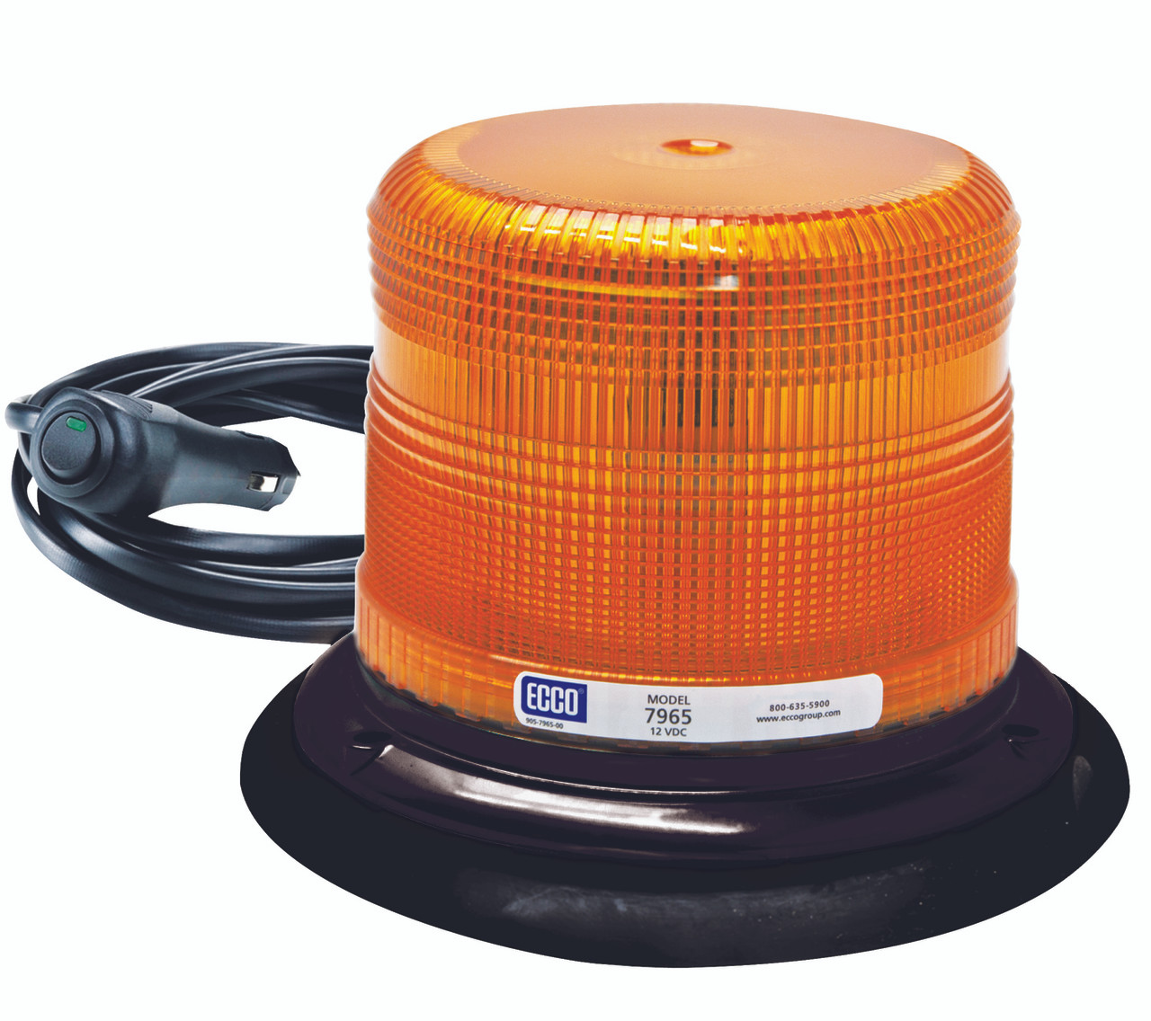 Ecco Pulse II LED Beacon Light w/ Vacuum-Magnet Mount - Kara Company, Inc.