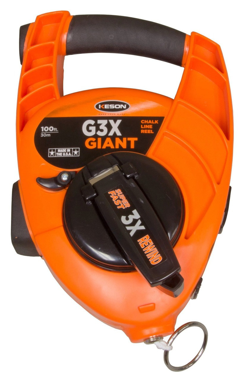 Keson G3X Giant Chalk Line Reel with High Speed Rewind 100ft Kara