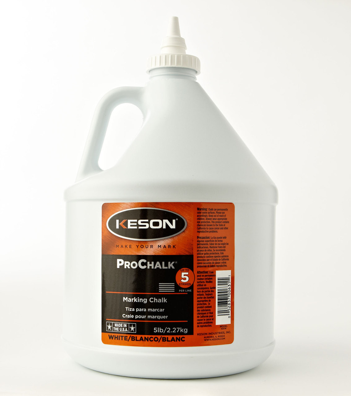 Keson ProChalk Marking Chalk Refill - White - 5 Lb. - Kara Company, Inc.