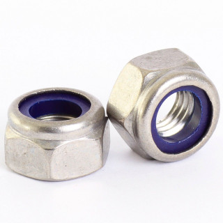 8mm A2 Stainless Steel Nylon Insert Nyloc Nylock Lock Nuts M8 X 1.25mm Pitch - 10
