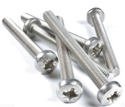 M6 x 40 Pozi pan head screws in A2 stainless with washers and full nuts