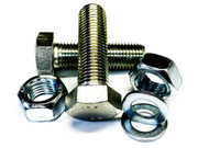 Hex Head Bolt High Tensile - Zinc Plated M30 30mm Diameter Fully Threaded x 100mm Long with Nuts and Washers Pack of 2