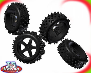 J&A Racing Pro Fg 1/5th Scale off road wheels & Tyres set of 4