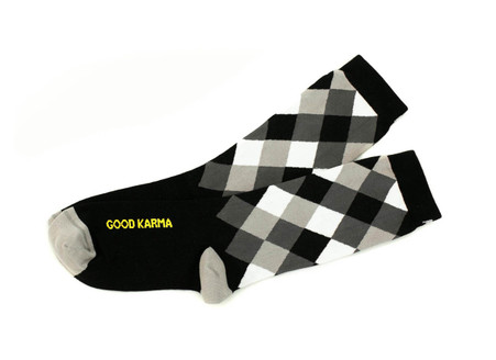 Modern Good Karma by Posie Turner, the original mantra socks