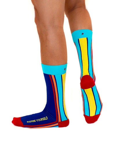 Inspire Yourself mens gay pride rainbow socks by Posie Turner