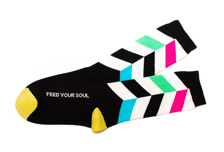 Feed your soul  unique yoga gift socks by Posie Turner.