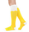 Find Your Flow 60s and yoga inspired yellow knee high socks by Posie Turner. Socks with inspiring messages.